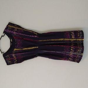 Like New Dress - Purple Cap Sleeve, Zip Back, Sash Tie with pockets Size S
